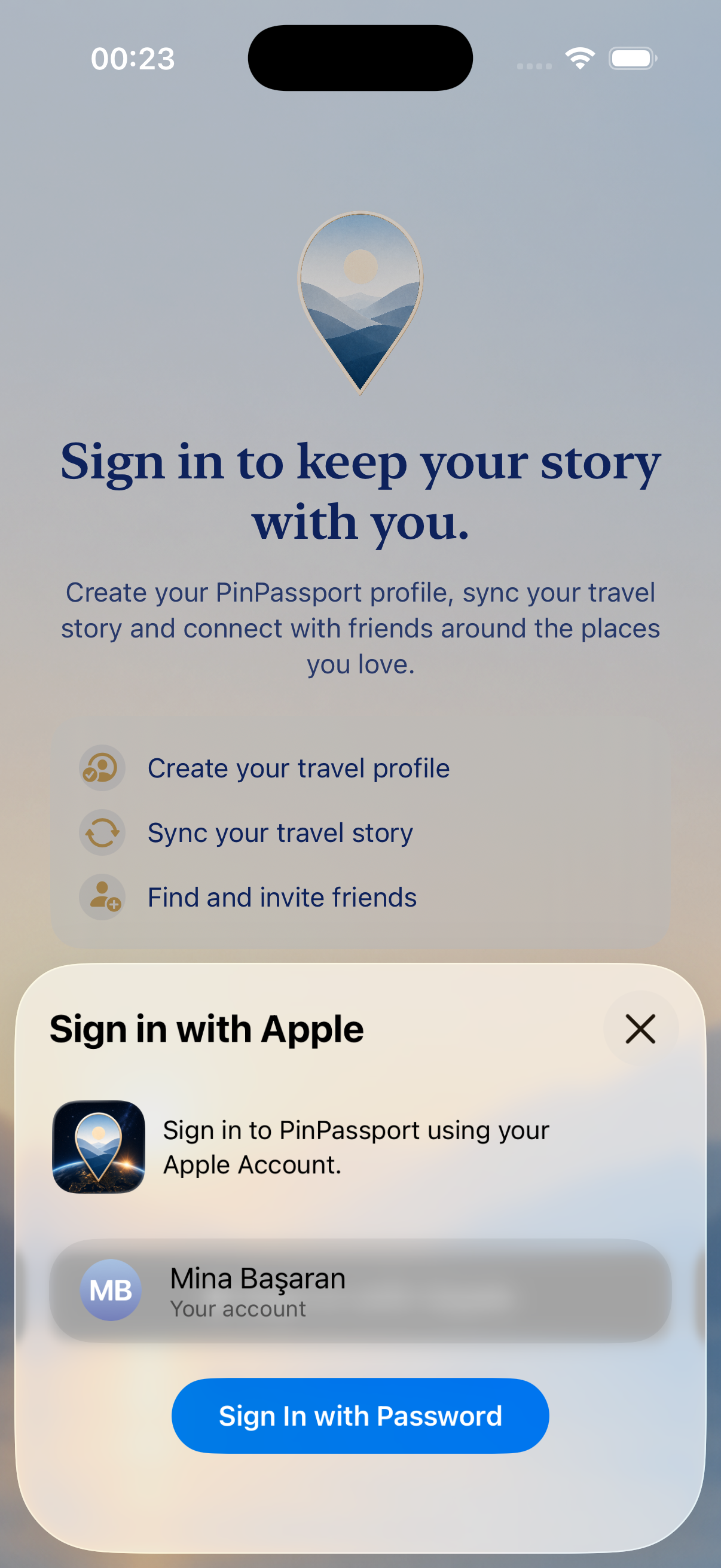 PinPassport onboarding on birinci ekran